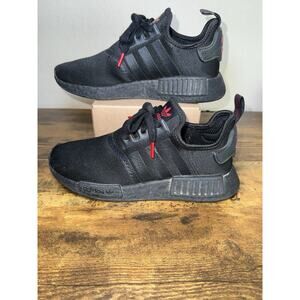 adidas Originals Women's NMD_R1 Sneaker, Black/Black/Scarlet, 9